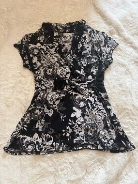 Nine West Floral Wrap-Front Women's Top